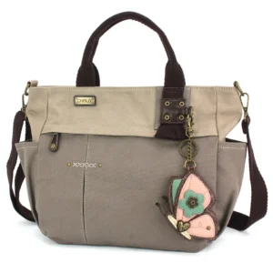 Multi Pocket Tote - Butterfly - dark gray