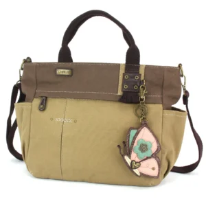 Multi Pocket Tote - Butterfly - olive