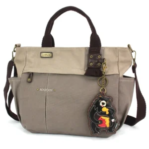 Multi Pocket Tote - Black Bear - dark gray