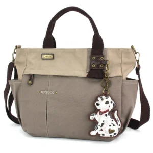 Multi Pocket Tote - Dalmatian - dark gray