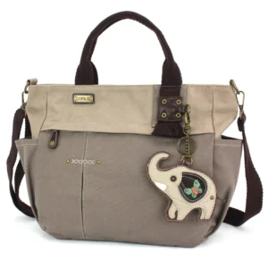 Multi Pocket Tote - Gray Elephant - dark gray