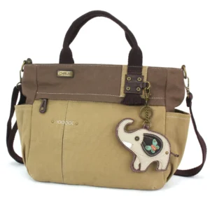 Multi Pocket Tote - Gray Elephant - olive