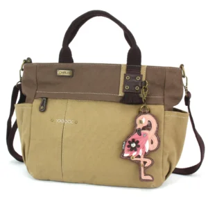 Multi Pocket Tote - Flamingo - olive