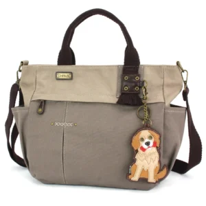 Multi Pocket Tote - Golden Retriever - dark gray