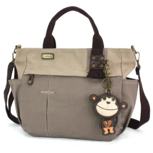 Multi Pocket Tote - Monkey - dark gray