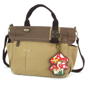 Multi Pocket Tote - Mushrooms - olive