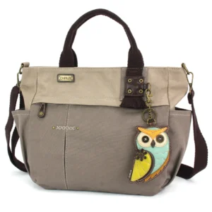 Multi Pocket Tote - Owl A - dark gray