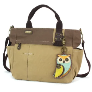 Multi Pocket Tote - Owl A - olive