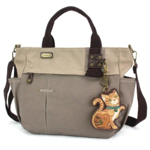 Multi Pocket Tote - Tabby Cat - orange - dark gray