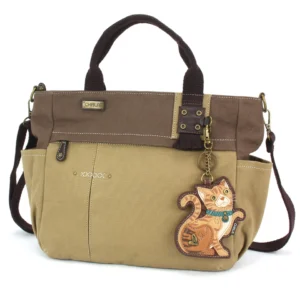Multi Pocket Tote - Tabby Cat - orange - olive
