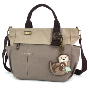 Multi Pocket Tote - Otters - dark gray