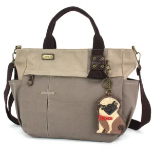 Multi Pocket Tote - Pug - dark gray