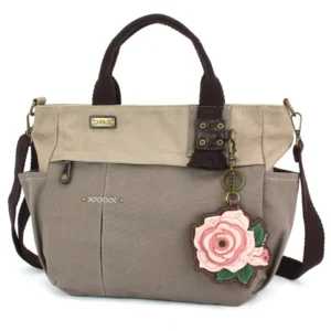 Multi Pocket Tote - Rose A - pink - dark gray