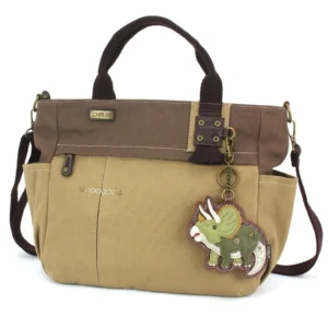 Multi Pocket Tote - Triceratops - olive