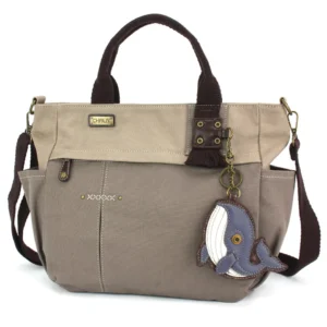 Multi Pocket Tote - Whale - dark gray