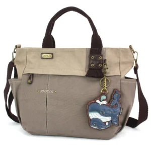 Multi Pocket Tote - Whale Family - dark gray