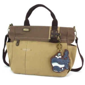 Multi Pocket Tote - Whale Family - olive