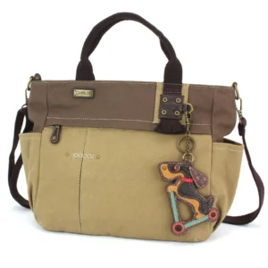Multi Pocket Tote - Wiener Dog Scooter - olive