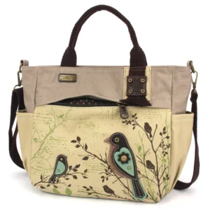 Safari Canvas Print Pocket Tote - Bird - sand
