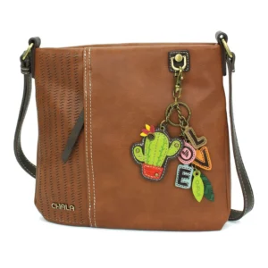 LaserCut Crossbody - Charming Charms Cactus+LOVE - brown