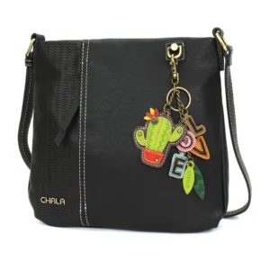LaserCut Crossbody - Charming Charms Cactus+LOVE - black