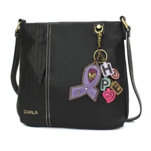 LaserCut Crossbody - Charming Charms Lavender Ribbon - black