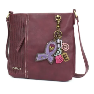 LaserCut Crossbody - Charming Charms Lavender Ribbon - plum