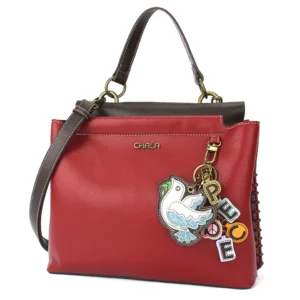 Charming Satchel - Charming Charms Dove+PEACE - burgundy