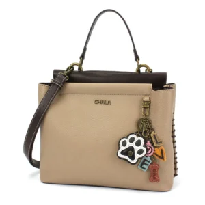 Charming Satchel - Charming Charms Paw+LOVE - taupe