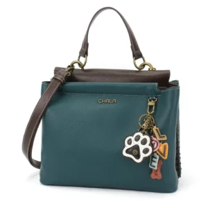 Charming Satchel - Charming Charms Paw+LOVE - turquoise