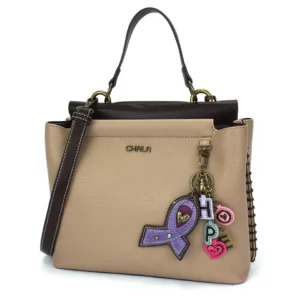 Charming Satchel - Charming Charms Lavender Ribbon - taupe