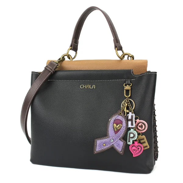 Charming Satchel - Charming Charms Lavender Ribbon - black