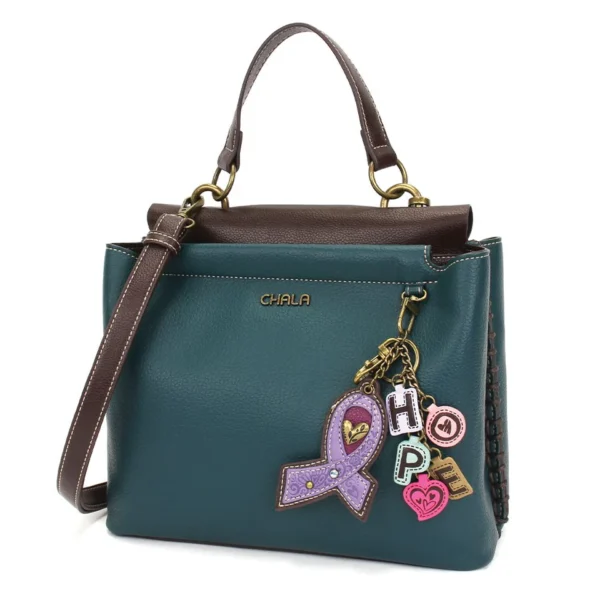 Charming Satchel - Charming Charms Lavender Ribbon - turquoise