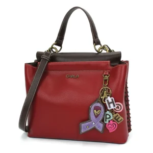 Charming Satchel - Charming Charms Lavender Ribbon - burgundy