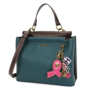 Charming Satchel - Charming Charms Pink Ribbon - turquoise