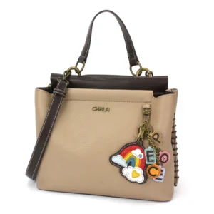 Charming Satchel - Charming Charms Rainbow+PEACE - taupe