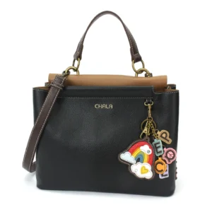 Charming Satchel - Charming Charms Rainbow+PEACE - black