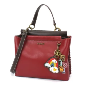 Charming Satchel - Charming Charms Rainbow+PEACE - burgundy