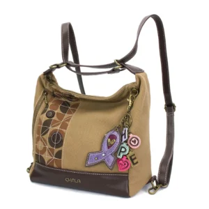 Retro Convertible Purse - Charming Charms Lavender Ribbon - olive
