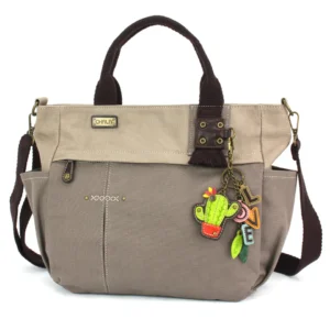 Multi Pocket Tote - Charming Charms Cactus+LOVE - dark gray