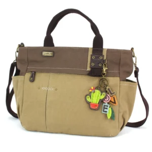 Multi Pocket Tote - Charming Charms Cactus+LOVE - olive