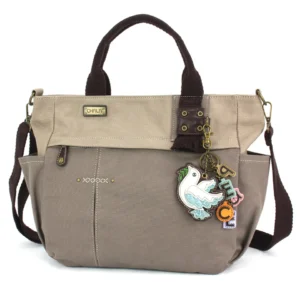 Multi Pocket Tote - Charming Charms Dove+PEACE - dark gray