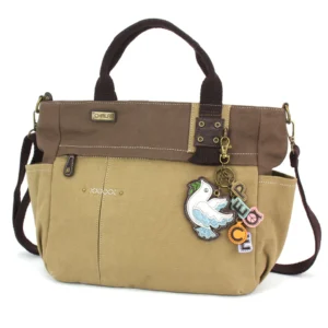 Multi Pocket Tote - Charming Charms Dove+PEACE - olive