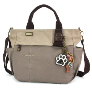 Multi Pocket Tote - Charming Charms Paw+LOVE - dark gray