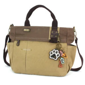Multi Pocket Tote - Charming Charms Paw+LOVE - olive