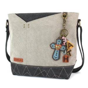 Multi Pocket Tote - Charming Charms Cross+Faith - dark gray