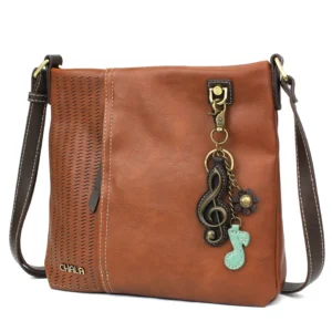 LaserCut Crossbody - Metal Charming Clef - brown