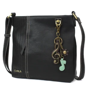 LaserCut Crossbody - Metal Charming Clef - black