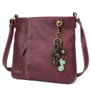LaserCut Crossbody - Metal Charming Clef - plum