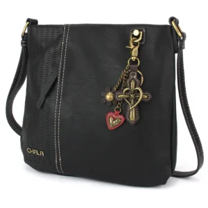 LaserCut Crossbody - Metal Charming Cross - black